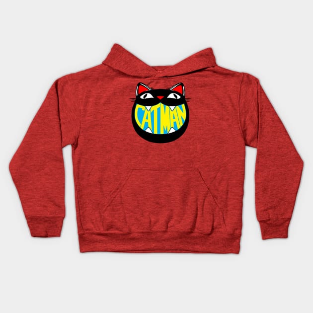 Vintage Inspired Cat Man Graphic Kids Hoodie by CarleahUnique